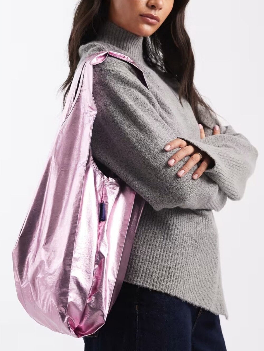 *NWT* BAGGU Blush Metallic Standard Bag, Pink Metallic Baggu Standard